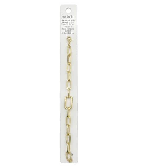 14K Gold Plated Paperclip Bracelet by Bead Landing™